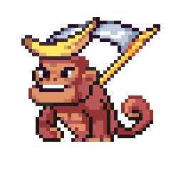 svihash1's tweet photo. @Bit_Mates BitMate #3367 is quite cute. He loves to slice bananas with his scythe and play with them 😁🍌🔪🐒🐵 https://t.co/GvgnkqALwk