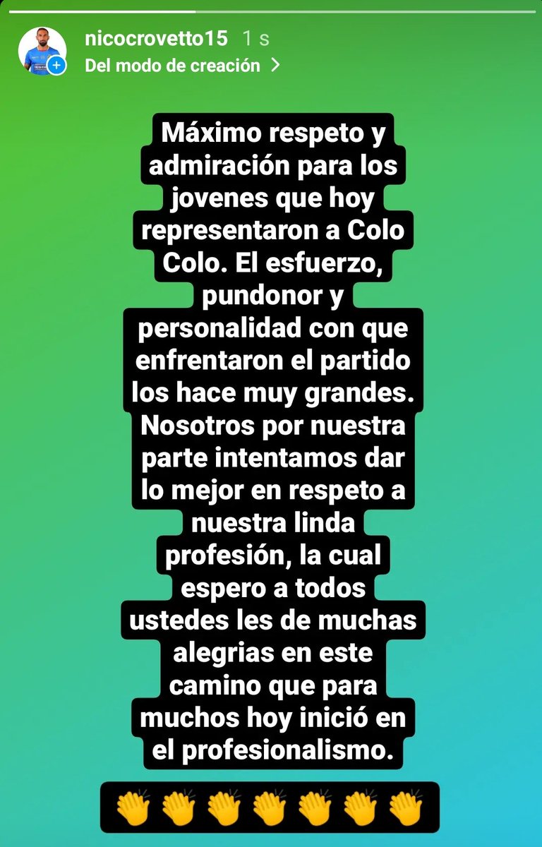 NicoCrovetto's tweet photo. Admiración y respeto. 👏👏👏👏👏 https://t.co/PSo06asAkV