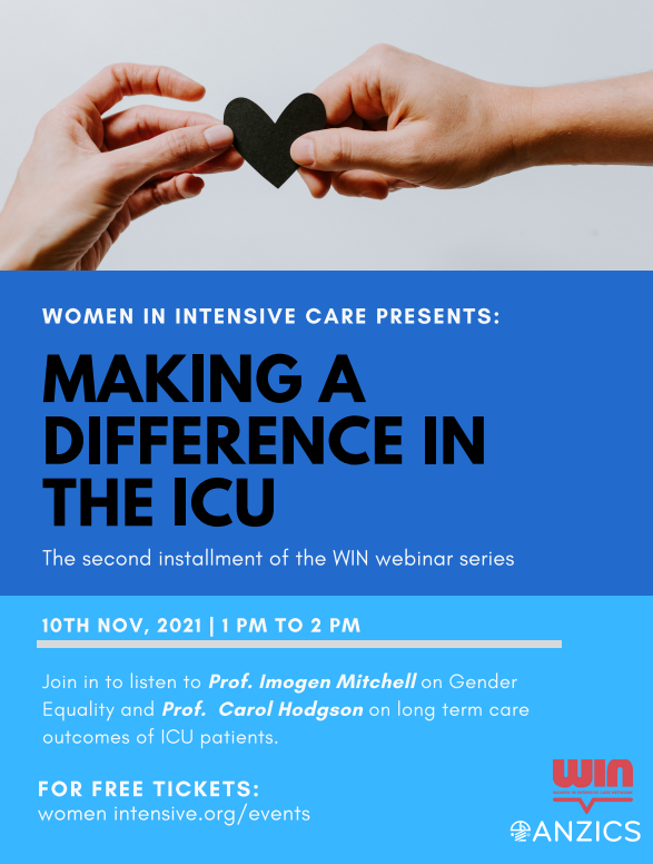 This upcoming #research themed webinar will feature Prof. <a href="/chodgsonANZICRC/">Prof Carol Hodgson</a> and Prof. <a href="/IA_Mitchell/">Imogen Mitchell</a> discussing their important work on long term outcomes and #genderequity in the #ICU. 

To register: us02web.zoom.us/webinar/regist…