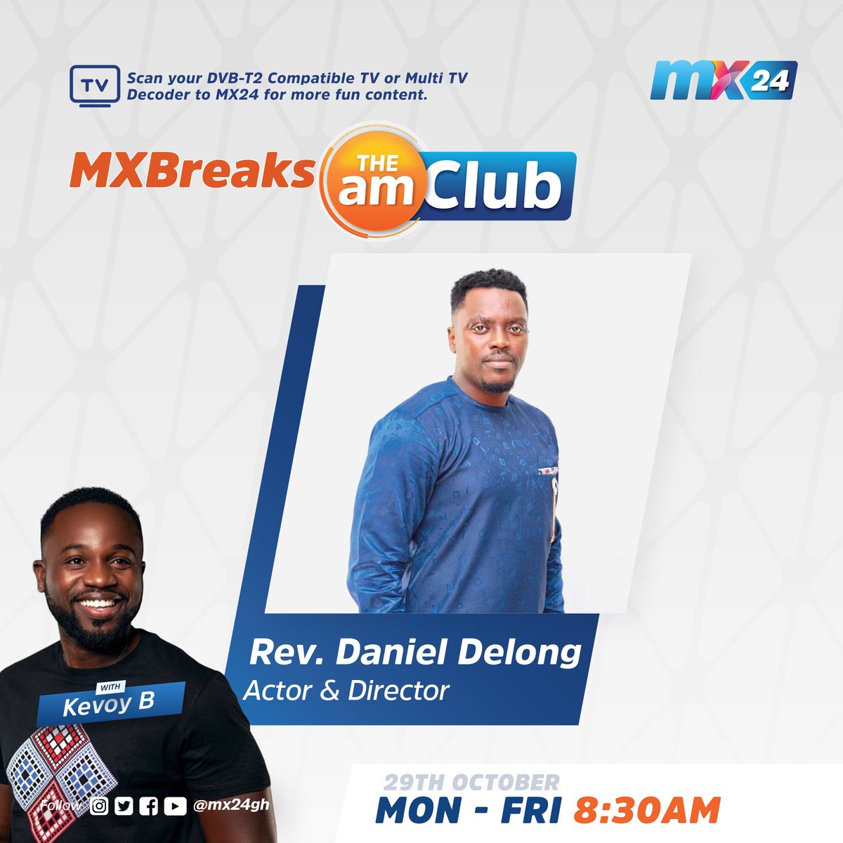 mx24gh's tweet photo. On #MxBreaks tomorrow at 8:00am, @kevoyB speaks to Actor & Director #DanielObeng on the upcoming stage play, #ArsenalAgain; which shows at the National Theatre at 4:00pm & 8:00pm π¬
Don't miss a moment ββ
#mx24gh #funfearlessfactual #CroxItOut https://t.co/NaLSMUsIJ0
