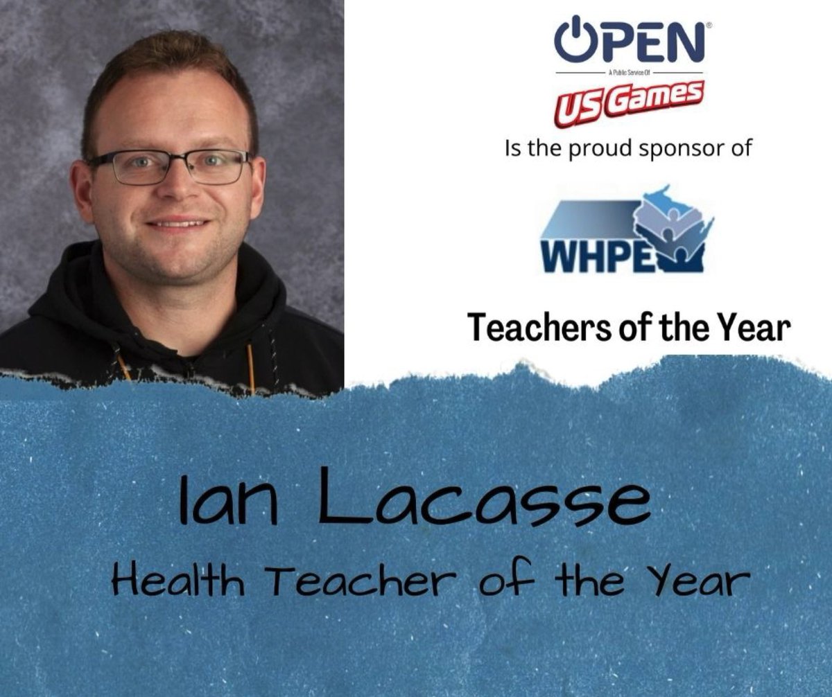 Congratulations Ian Lacasse Health Teacher of the Year <a href="/WHPEOffice/">WHPE</a> #whpe <a href="/Mr_L_health/">Ian Lacasse (he/him)</a>