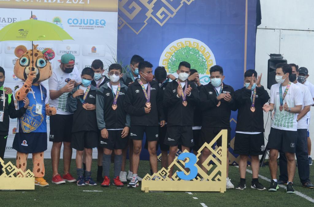 TonyLopezPinzon's tweet photo. Coahuila, campeón en fútbol 5 en los #Paranacionales #CONADE2021

•La medalla de plata fue para #Puebla, el bronce para el Estado de México 

Cancún.- El Estado de Coahuila se  coronó flamante campeón de la disciplina de Fútbol 5 Side (para ciegos) al vencer por marcador... https://t.co/bZBI2AROAM
