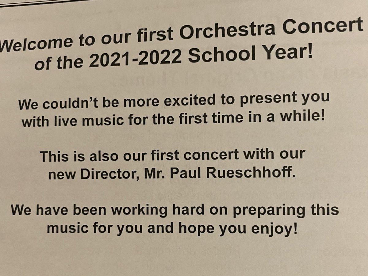 Enjoying the Fall 2021 PHS Orchestra Concert 💚! Kudos to Mr. Paul Rueschoff and his students on an excellent concert!  👏🏾👏🏾👏🏾