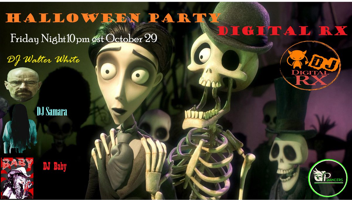 drx_rx's tweet photo. FRIDAY NIGHT!!! 10pm EDT 10/29/21 come out to the DRX Halloween Party! DJ Walter White, DJ Samara, and DJ Baby will be playing tunes for you all night! Dress up and come party!
#drx #drxdjs #drxroom https://t.co/voQCmGzffL