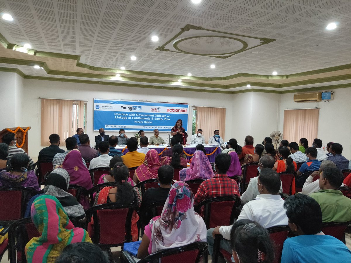 More than 100 participants interacted with Govt. Officials at an Interface on linkage of #Entitlements and Safety Plan organised at Konark <a href="/MSIFoundation/">Motorola Solutions Foundation</a> <a href="/ActionAidIndia/">ActionAid Association</a> <a href="/ShahAnsariLive/">🇮🇳 N. A. Shah Ansari</a> <a href="/sndeep/">Sandeep Chachra</a> <a href="/DebabratPatra9/">Debabrata Patra</a> <a href="/bndurga/">B N DURGA</a> <a href="/Suvendukumarray/">Suvendu Kumar Ray</a> #HumanRights