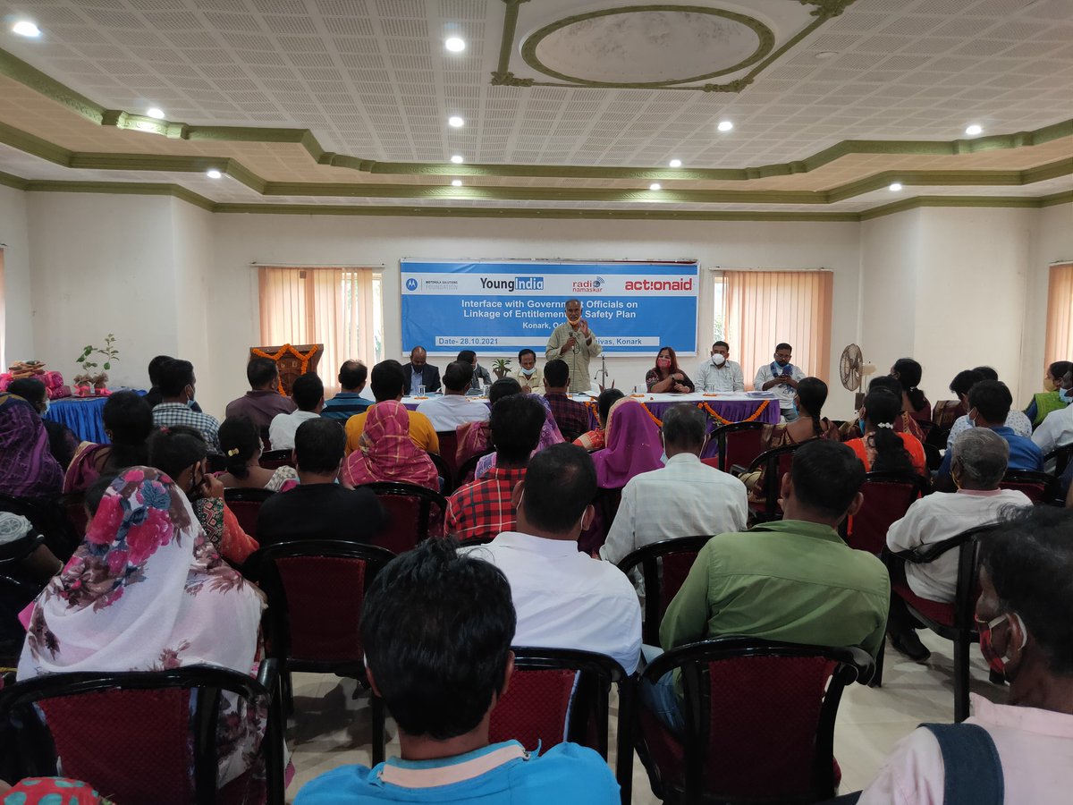 YoungIndiaIN's tweet photo. More than 100 participants interacted with Govt. Officials at an Interface on linkage of #Entitlements and Safety Plan organised at Konark @MSIFoundation @ActionAidIndia @ShahAnsariLive @sndeep @DebabratPatra9 @bndurga @Suvendukumarray #HumanRights https://t.co/2x5f8eFakb