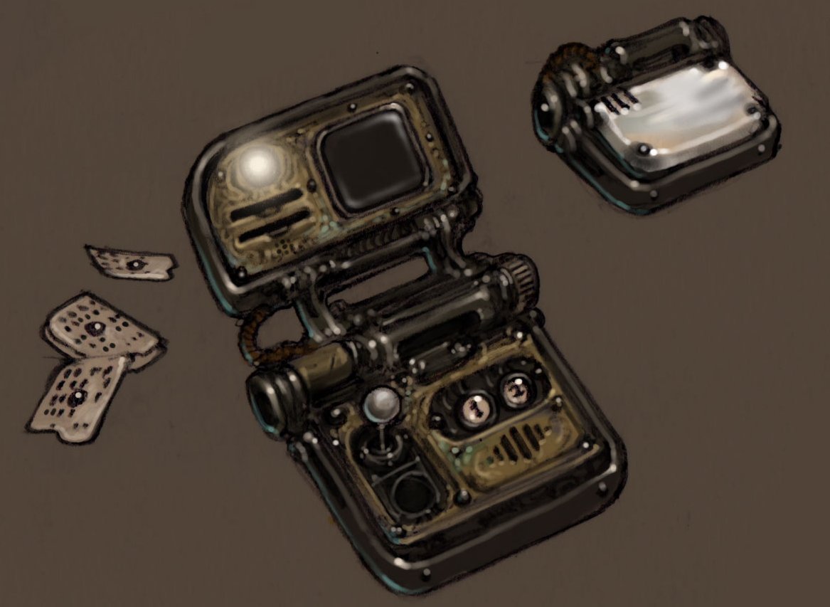 modredcastleton's tweet photo. What would a handheld console look like in 1920? Here at Wormwood Studios we set out to answer that question...
Brass with mother of pearl inlay, punchcard games.
#gameboy #1920 #retrofuturism #cloudscape #handheld #console #pixelart #retro #gaming #spaceinvaders #pearlinlay https://t.co/ZW43cZpDg9