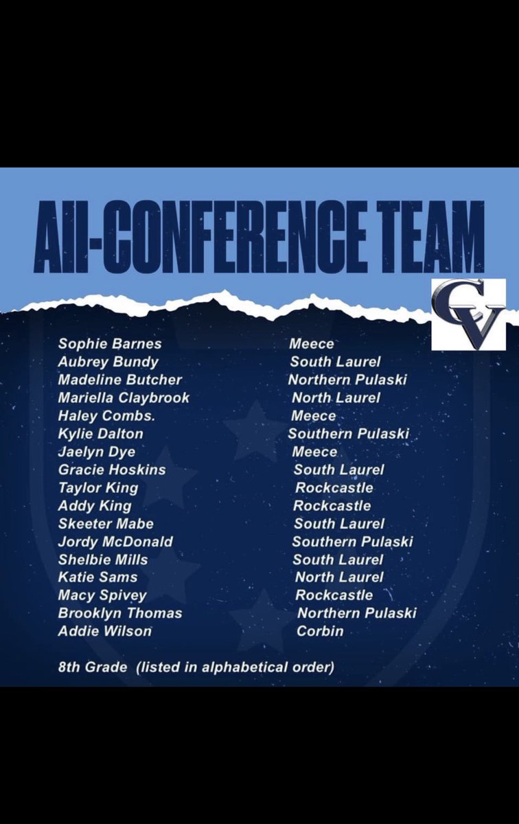 Congrats for being named Cumberland Valley Middle School All-Conference Team, Addy Wilson!!! #chsladyredhoundsbb