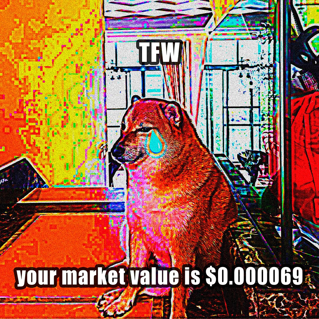 NFTHatchery's tweet photo. TFW your market value is $0.000069

#nft #nftcommunity #nftcollectors #nfts #cryptocurrency #crypto #SHIB $SHIB #shibainu #shiba #shibatoken #shibacoin #bitcoin #ethereum #laboratory #nftdrop #nftart #cryptonews #cryptotrading https://t.co/EX0zsgE4BO