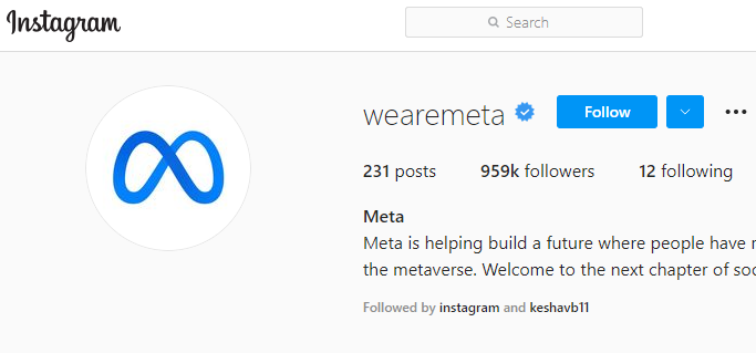 Dexerto's tweet image. Facebook is estimated $29.15 billion but they can't get the username 'Meta' on their own app
