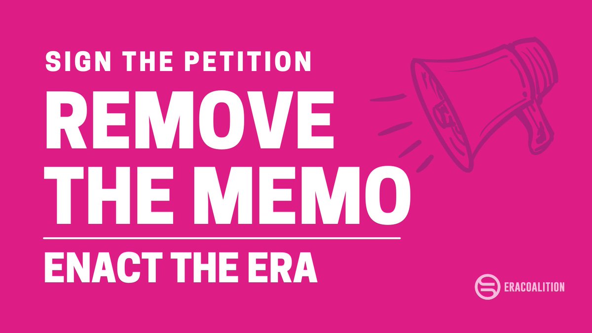 I  just signed the @ERACoalition petition urging Attorney General Garland to immediately direct his Office of Legal Counsel to withdraw the January 6, 2020 opinion memo from the Attorney General Barr DOJ. 

Sign and share >> bit.ly/garlandpetition
#EnactERA #RiseUP4ERA #ERANow