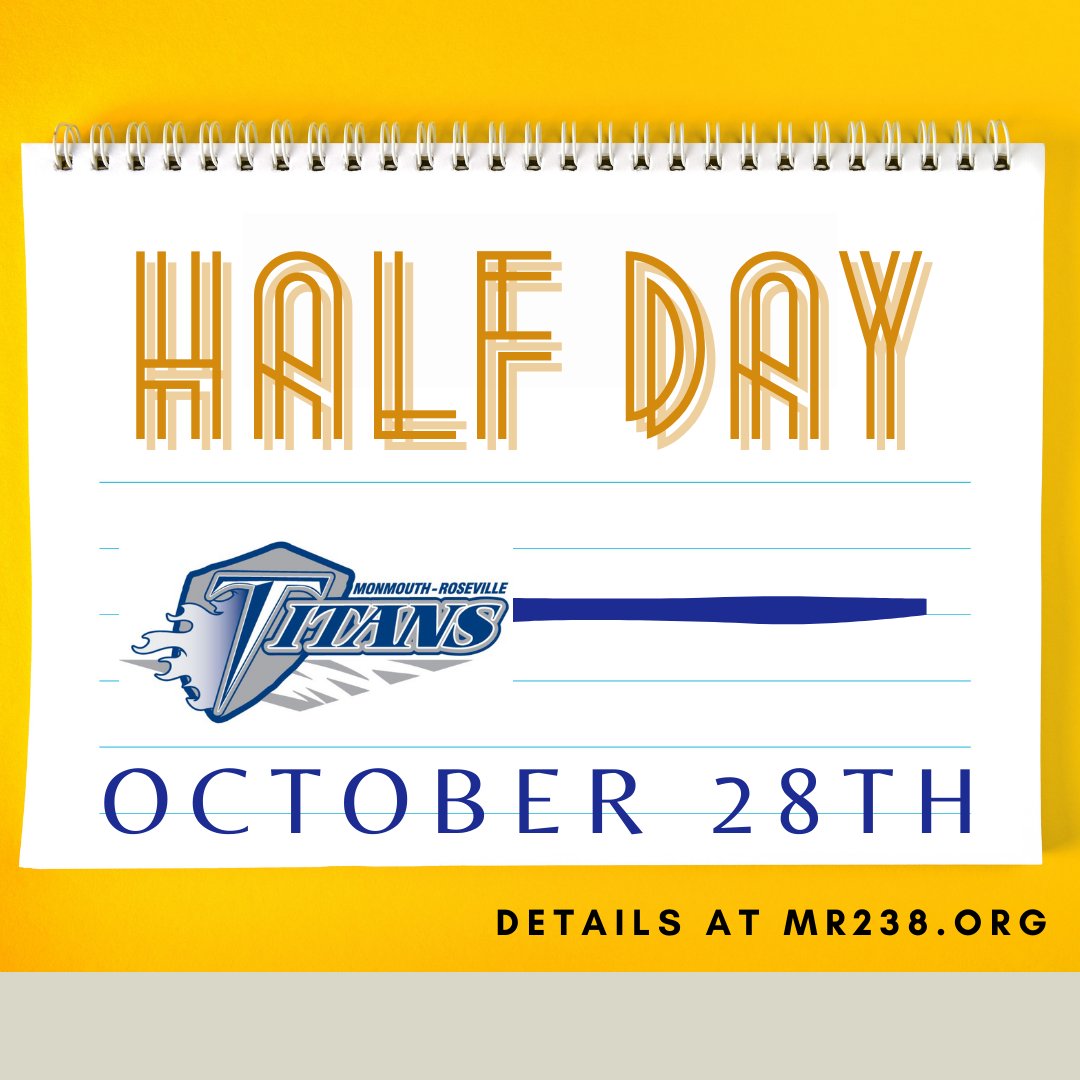 DistOffice238's tweet photo. M-R schools will release early on Friday, October 29th for teacher in-service. Monmouth AM Pre-K class &amp; Roseville Pre-K will release at 10:50 (no PM Pre-K) M-RJHS will release at 11:05/HS will release at 11:10/Lincoln, Harding and Central will release at 11:30 https://t.co/EvOfMEtp3R