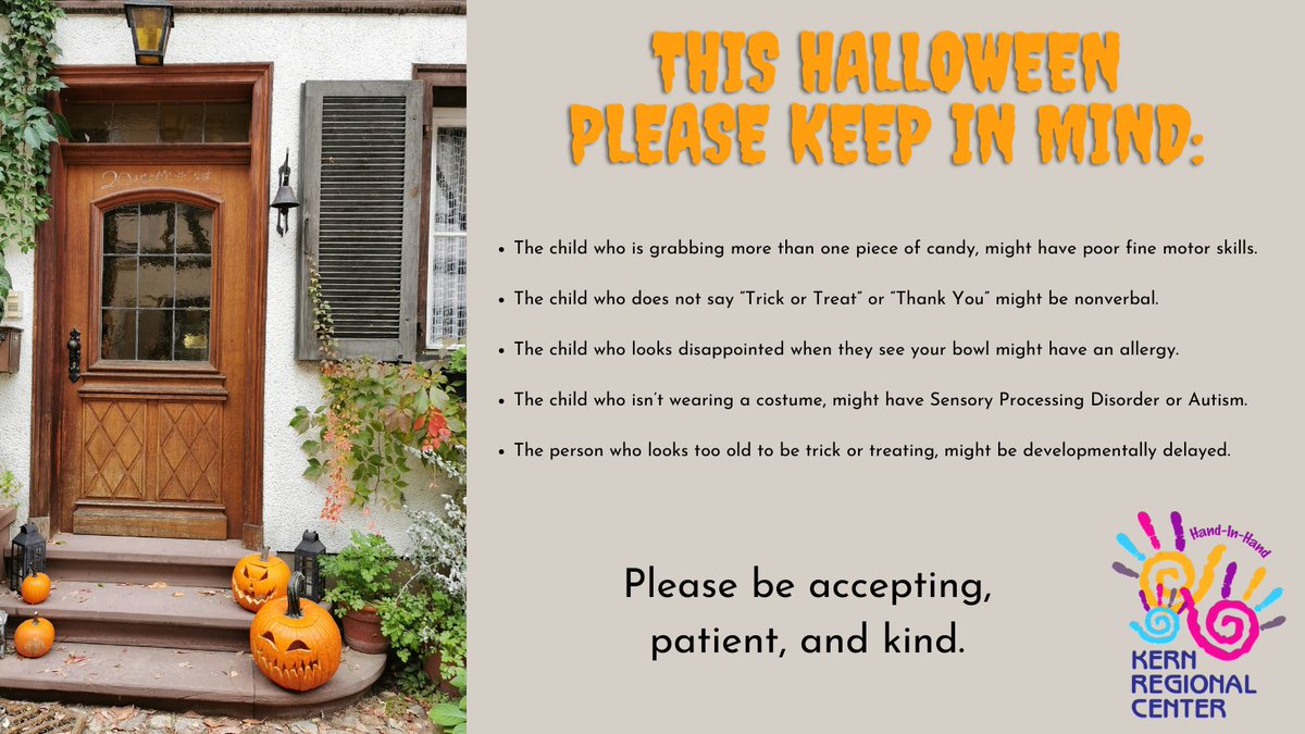 KernRCtweets's tweet photo. Something to keep in mind this Halloween...

#KernRegionalCenter #KernCounty #InyoCounty #MonoCounty #Halloween #BeKind https://t.co/KGe2TfsJvT