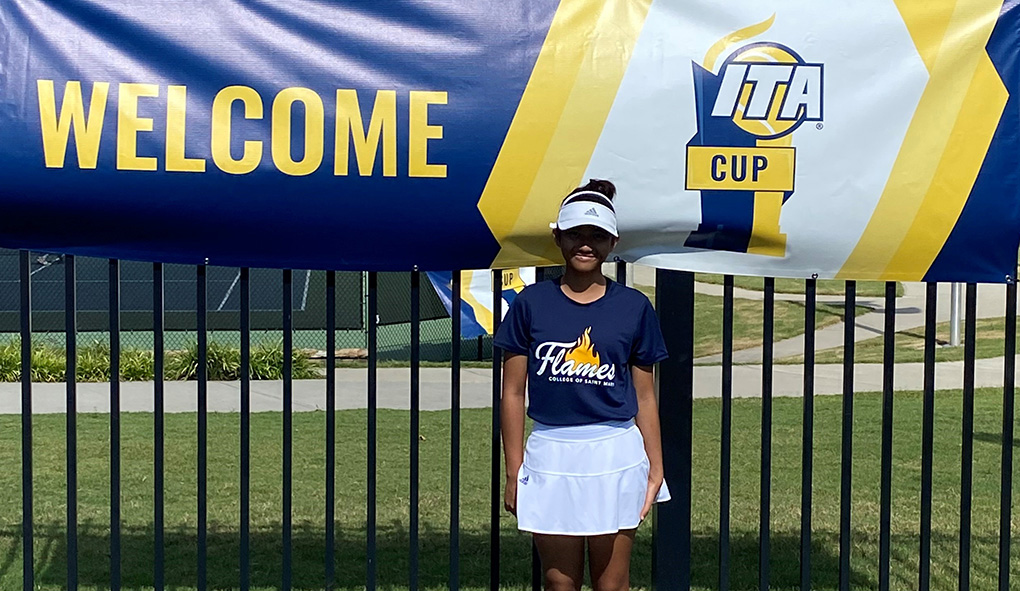 CSM_Omaha's tweet photo. A huge congratulations to the incredible Flames Tennis Sophomore, Renee Acena, who represented CSM at the prestigious ITA Cup this month! Acena was the only player from GPAC &amp; one of only 16 players in NAIA who made it to this national competition. 
🎾🔥 https://t.co/Tfch5Z3YdR https://t.co/wGfkvezH1P