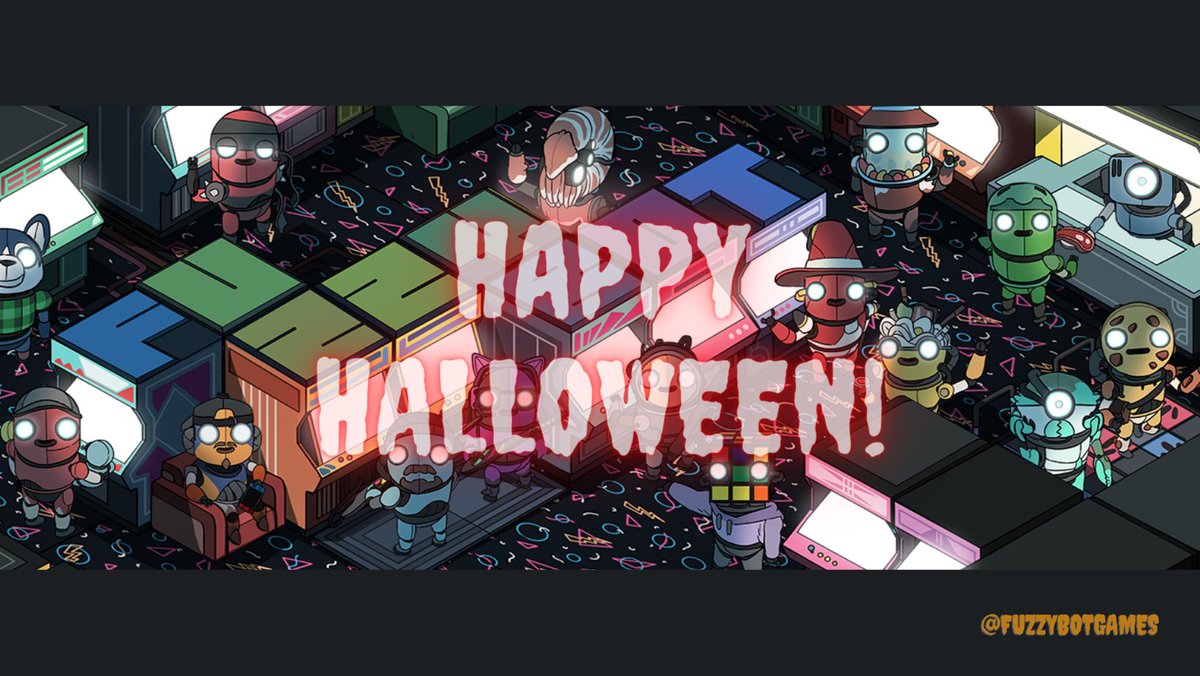 FuzzyBotGames's tweet photo. <upload> Happy Halloween!
</upload> .... From the FuzzyBot Family!
👾
👾
👾
#fuzzybot #fuzzybotgames #indiegame #indiedev #gamedev https://t.co/b7QHXGaSrO
