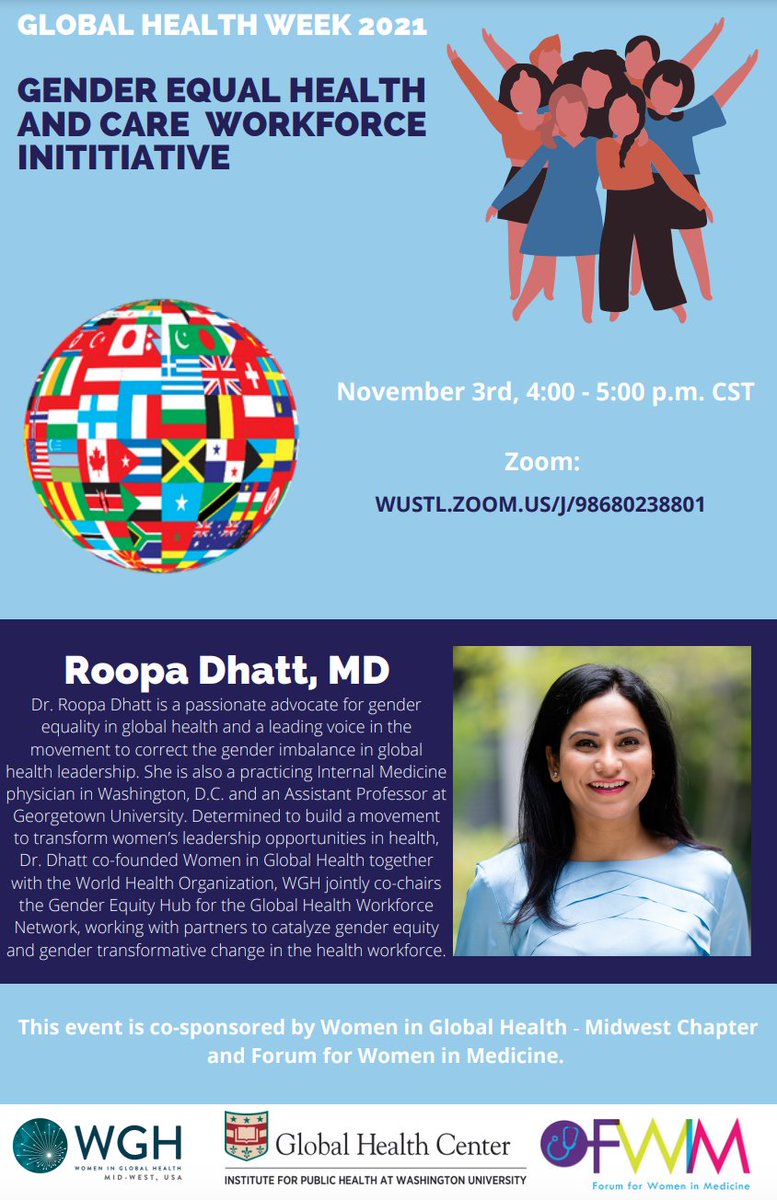 wghmidwest's tweet photo. WGH-Midwest is co-hosting an event with WashU this upcoming week as part of their Global Health Week. Excitingly, we will be meeting with @RoopaDhatt !

Check out the other events, forward the flyers, and #engage by signing up via the link below! 

https://t.co/uXFHiKBrJi https://t.co/eZZU658mi6