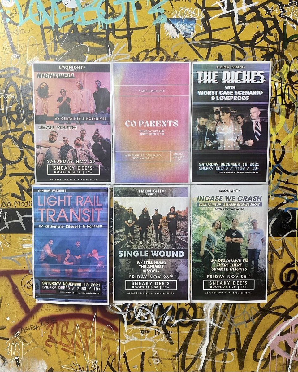 Graffiti + Show Posters ⁣
Some of our favourite things
⁣
So many shows coming up....
who's coming out?!?!?