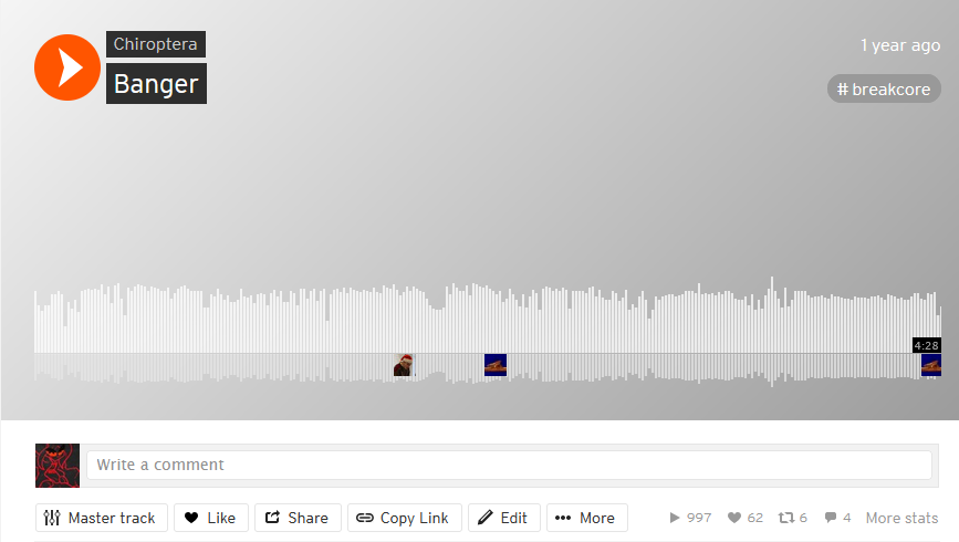 DJChiroptera's tweet photo. kinda weird this is almost at 1k. Thank y'all for listening to my tracks, hopefully I'll have more to come out thats finished. https://t.co/PqVDNI6J1G https://t.co/u1yCCdCxHh