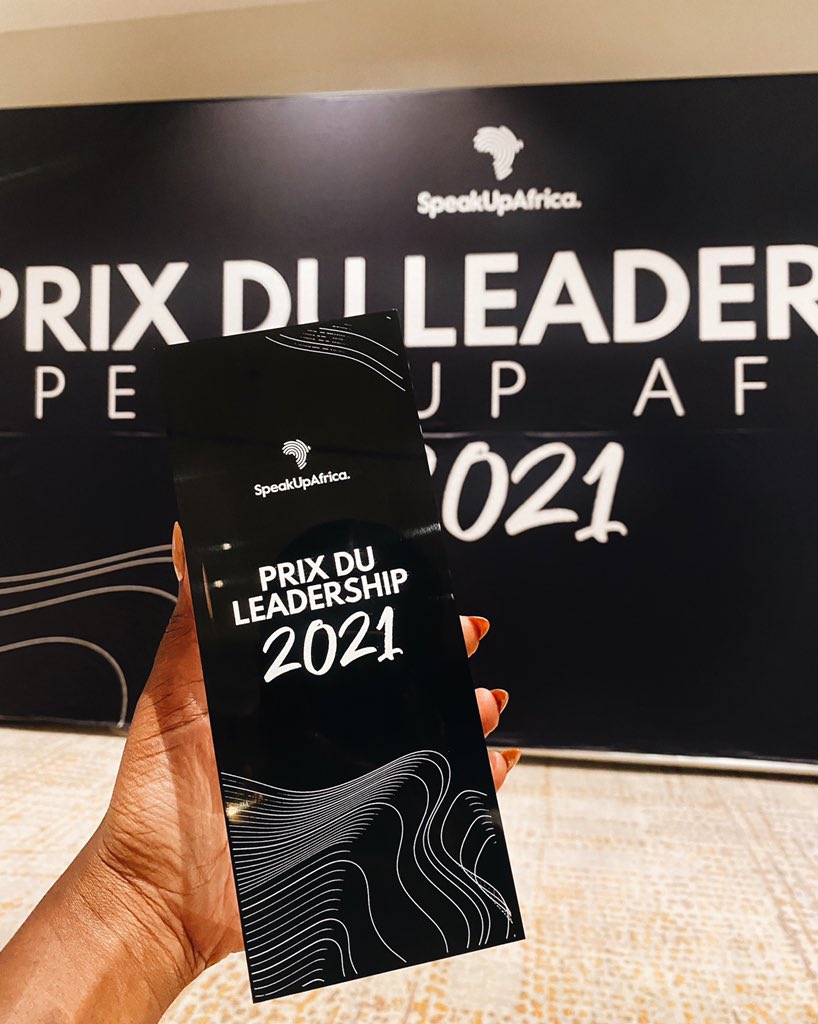 I am honored to receive this Leadership prize from <a href="/SpeakUpAfrica1/">Speak Up Africa</a> 
Our groundwork together started at the peak of the pandemic supporting the health of women in Dakar's sub-region, and Im looking forward to doing more with their team and <a href="/TongoroStudio/">TONGORO</a> 🌍