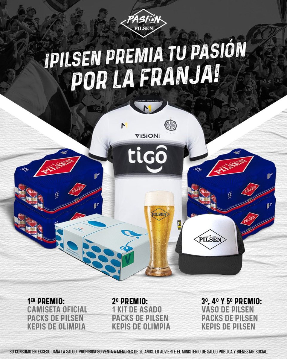 pasionestudiopy's tweet photo. ¡SORTEO FRANJEADO! ⚪️⚫️⚪️

Junto a @OlimpiaMedia  sorteamos 5 kits con artículos oficiales, manijas y packs de Pilsen para alentar al Decano en el Superclásico 🍻🍖⚽️

Para participar:

🔁 Dale RT
💬 Comentá con el #PilsenOlimpia
⏰ Mañana anunciamos ganadores https://t.co/2KElPQAdih