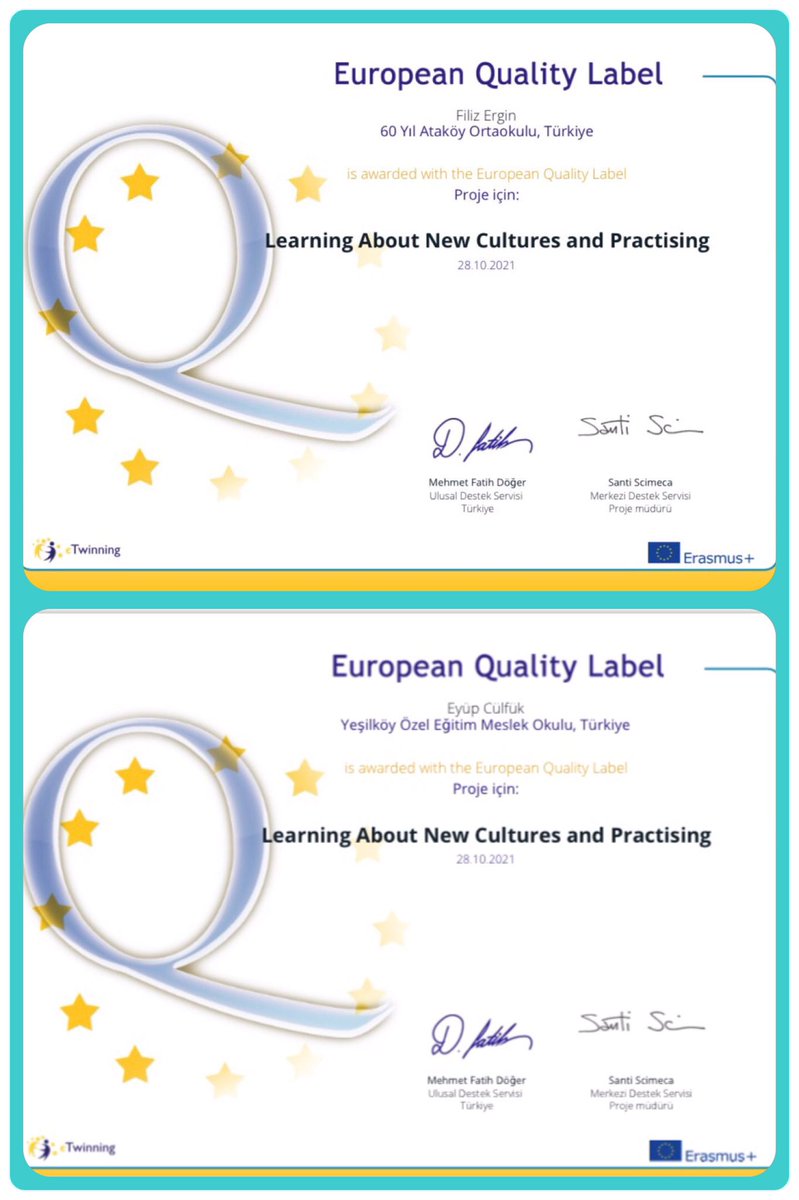 Lancap_2020's tweet photo. Our eTwinning project has been awarded the European Quality Label.
✨✨✨
@tretwinning @eTwinningDestek
@eTwinning_ist @BakirkoyMEM @Osmangazi_MEM @cepni6144 @OzelYesilkoy @DikmenGuluc @SehitOktayOO @Erefolurumiiho1 @h_dogaortaokulu @kdzturgutreis @60yilatakoyort https://t.co/xBDzjdS07X