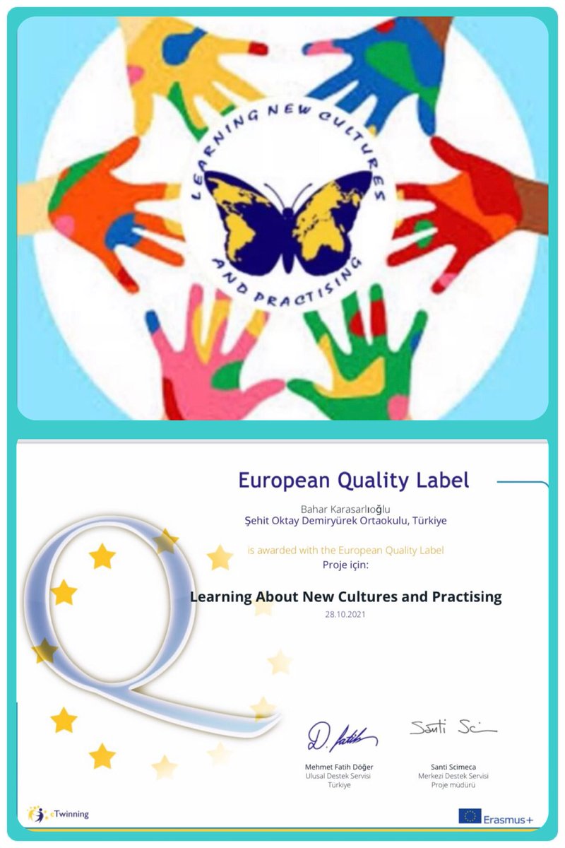 Lancap_2020's tweet photo. Our eTwinning project has been awarded the European Quality Label.
✨✨✨
@tretwinning @eTwinningDestek
@eTwinning_ist @BakirkoyMEM @Osmangazi_MEM @cepni6144 @OzelYesilkoy @DikmenGuluc @SehitOktayOO @Erefolurumiiho1 @h_dogaortaokulu @kdzturgutreis @60yilatakoyort https://t.co/xBDzjdS07X