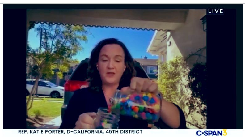 MarkWJeffries's tweet photo. Rep. Katie Porter is obviously a Kyle Busch Fan.  #MandMsRacing #KyleBusch #NASCAR #CSPAN https://t.co/iAuRK1GsOf