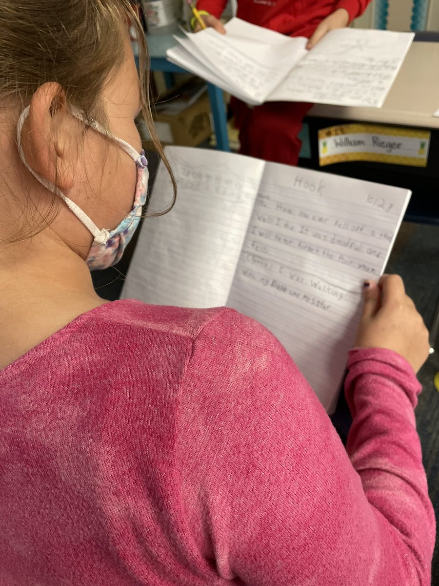 Practicing our hook with our writing partner. How do you plan to hook your audience? #HappyHillendale