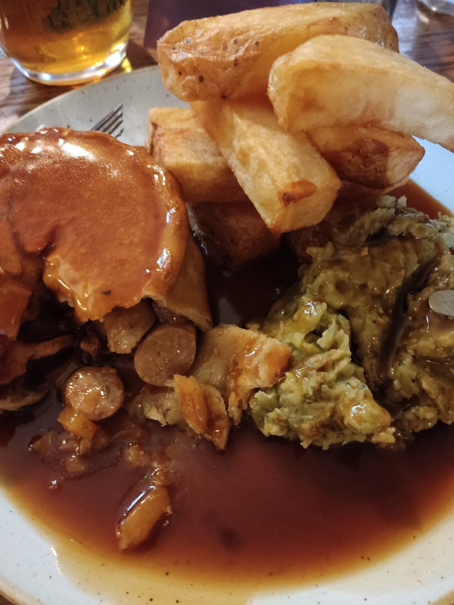 Toulouse and merguez sausage in a pie <a href="/TheBroadfield/">The Broadfield</a>