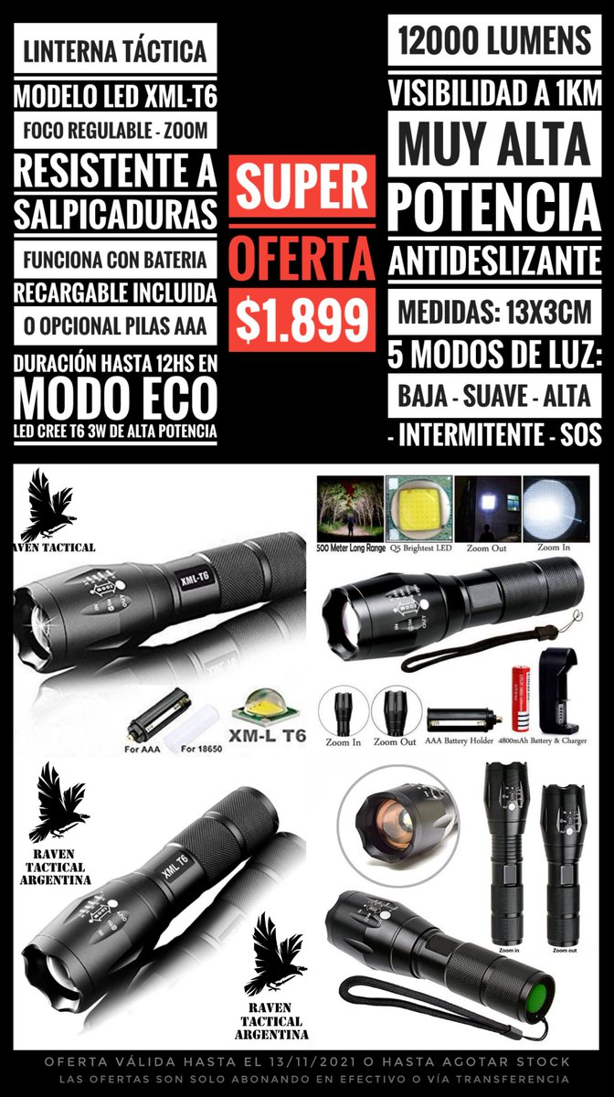 raventacticalar's tweet photo. Super oferta de #LunesDeGanarSeguidores. 
#URGENTE #preppers #Bitcoin #BakeOffArgentina #DrMilagro #FelizJueves #gendarmerianacionalargentina #BuenJueves #policiafederal #prefecturanavalargentina #doomsdaypreppers #Fortnite https://t.co/y1k4fMDIc1