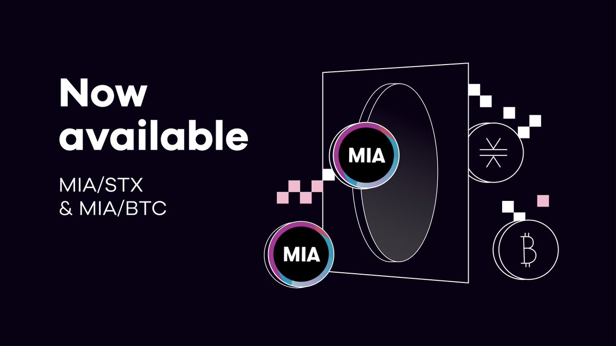 Okcoin's tweet photo. 1/ More ways to #MiamiCoin ($MIA) 😎🌴 Now you can trade $MIA against $BTC and $STX 🔥🔥

🌴 Trade MIA/BTC: https://t.co/LIV6TT70yP 
🌴 Trade MIA/STX: https://t.co/7HPZ7PeepN 

#onlyonokcoin CC: @MiamiCoinWallet @Stacks https://t.co/h8RxBK378o