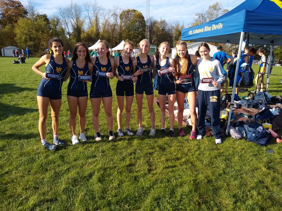 LeboXCTF's tweet photo. Congrats @MtLebanonSports girls xc team on finishing 3rd at the WPIAL meet &amp; qualifying for the state meet!  🍫🍫🍫
Logan St. John Kletter 2nd 🥈
Caroline Adams 19th
Emma McGreevy 41st
Grace Goslin 66th
Phoebe McNeil 69th
Grace Kraemer 78th
Kate Mooney 95th https://t.co/SdxFFvLrGr