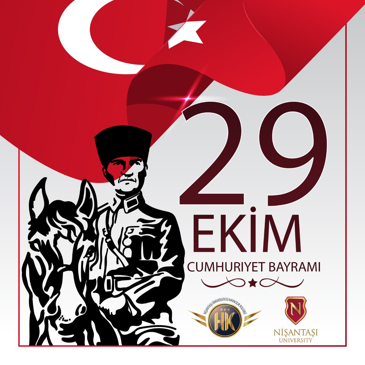 Türk ulusunun Cumhuriyet Bayramı'nı kutluyoruz. İstiklâl mücadelemizin önderi, Cumhuriyetimizin kurucusu Gazi Mustafa Kemal Atatürk ile silah arkadaşları başta olmak üzere bütün şehit ve gazilerimizi şükran, saygı ve rahmetle anıyoruz.