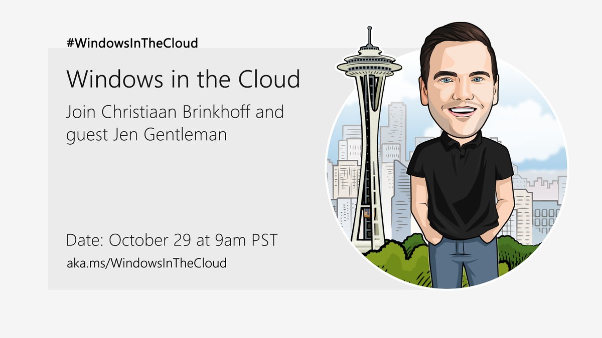 MSWindowsITPro's tweet image. 🗓️Tomorrow (Oct. 29th) at 9AM PT. Join @Brinkhoff_C and @JenMsft for the inaugural episode of Windows in the Cloud - a new series highlighting the latest around #Windows365 and the #CloudPC. #WindowsInTheCloud

Full details at aka.ms/WindowsintheCl…! 💻☁️d