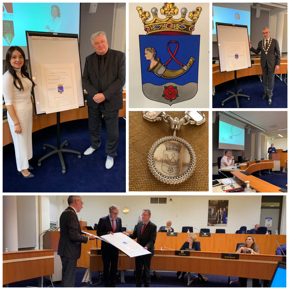 Trots op ons nieuwe wapen met verwijzing naar de Kwakel door de roos 🌹. Dank aan de Hoge Raad van Adel <a href="/adelinnederland/">Adel in Nederland</a>. En de vernieuwde ambtsketen, geweldig!