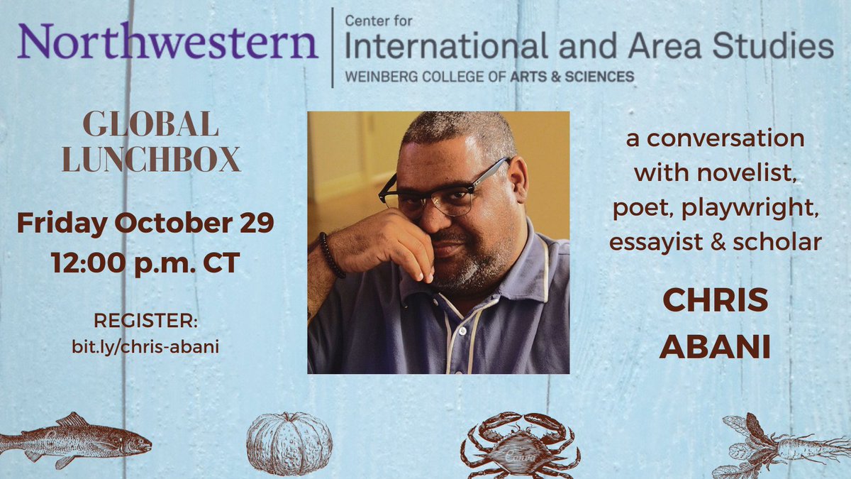 .<a href="/chrisabani/">Abani</a> directs <a href="/NU_PAS/">NU African Studies</a>, teaches <a href="/NUEnglishDept/">Northwestern English</a> and is a *prolific* author. His memoir The Face: Cartography of the Void will be the centerpiece of our conversation with him Friday at 12pm CT in the Global Lunchbox series.

REGISTER for the Zoom link: bit.ly/chris-abani