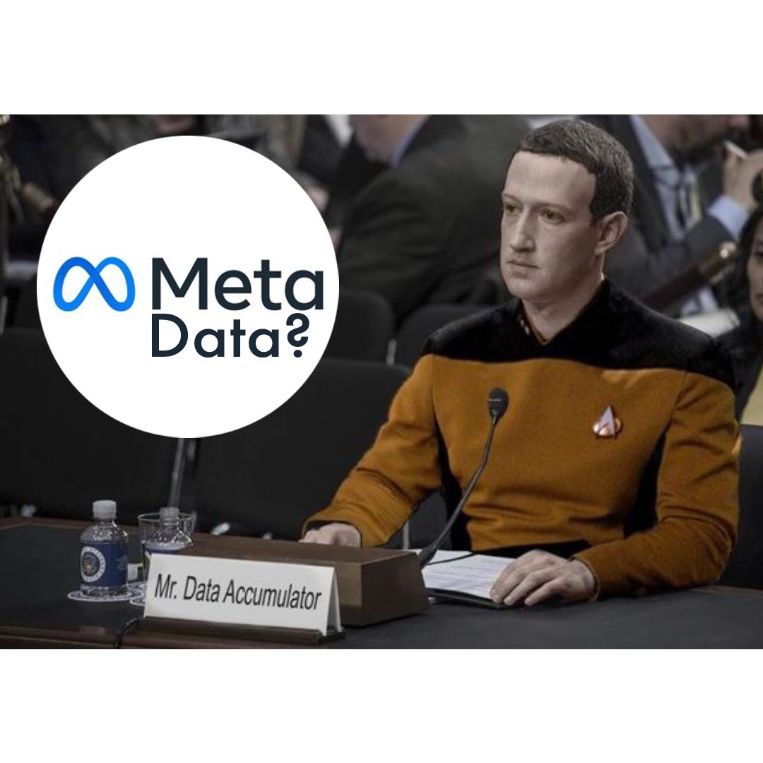 bigfenomeno's tweet photo. Desde hoy Facebook y sus plataformas  pasan a llamarse Meta..... Nos preguntamos qué pasará con insta wapp? Si es por la metadata que van a recolectar, esto pega tan bien con el Meme de Zuck.

#meta #data #metadata #meme #facebok #instagram #whatsapp #redsocial #socialnetwork https://t.co/veGYkiGhuU