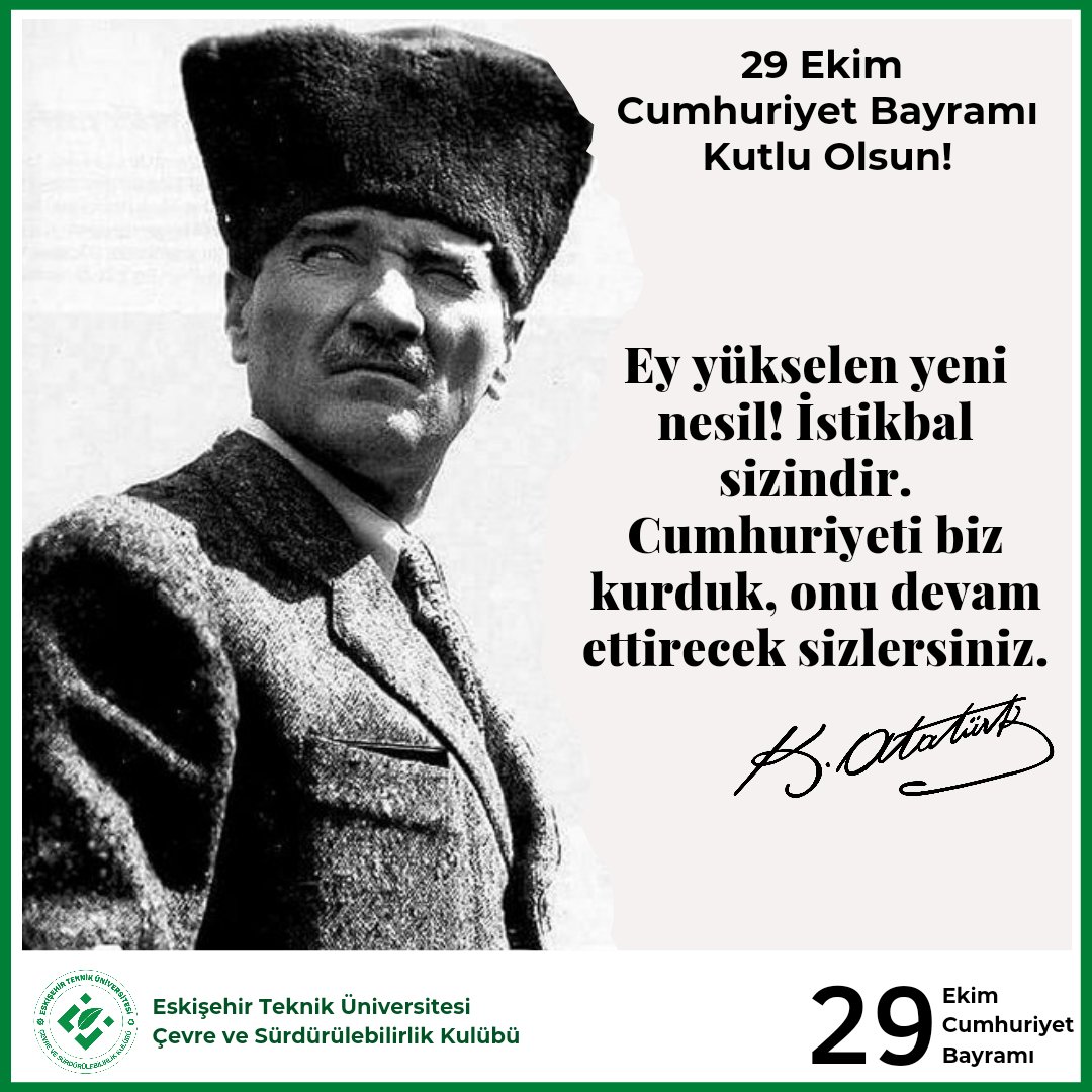 estucsk's tweet photo. Cumhuriyetimizin 98. Yılı Kutlu Olsun  🇹🇷🇹🇷🇹🇷

___
@eskisehirteknikuniv @ogrencidekani @estuogrencikulupleri @estu_fen_fakultesi @estucevremuhbolumu @estu_muhfak 

#29EkimCumhiyetBayramımız #29ekimkutluolsun #Cumhuriyetimiz98Yaşında #cumhuriyetbayramı #mustafakemalatatürk #29Ekim https://t.co/zmJ3qFLEXR