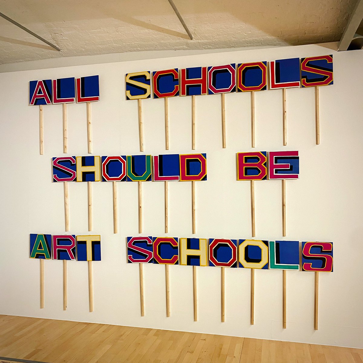 pih_darren's tweet photo. Great to see the galleries full of families &amp; young people during half-term. Art education matters! Bob &amp; Roberta Smith, ‘All Schools Should Be Art Schools’ on display  at Tate Liverpool ✊ #bobandrobertasmith #allschoolsshouldbeartschools #artseducationmatters #tateliverpool https://t.co/z2cSLb8f7e
