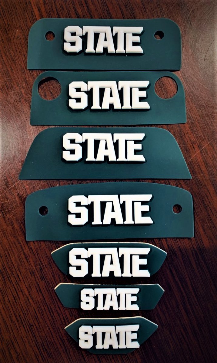 3DBUMPERS's tweet photo. @MSU_Football Great job @SpartanFB_eq on the new Green-Out Helmets!  Enjoy a close-up photo of your 'STATE' - @3DBUMPERS - #RELENTLESS! @msueqroom @MSU_Football https://t.co/seIDAVI8ZX