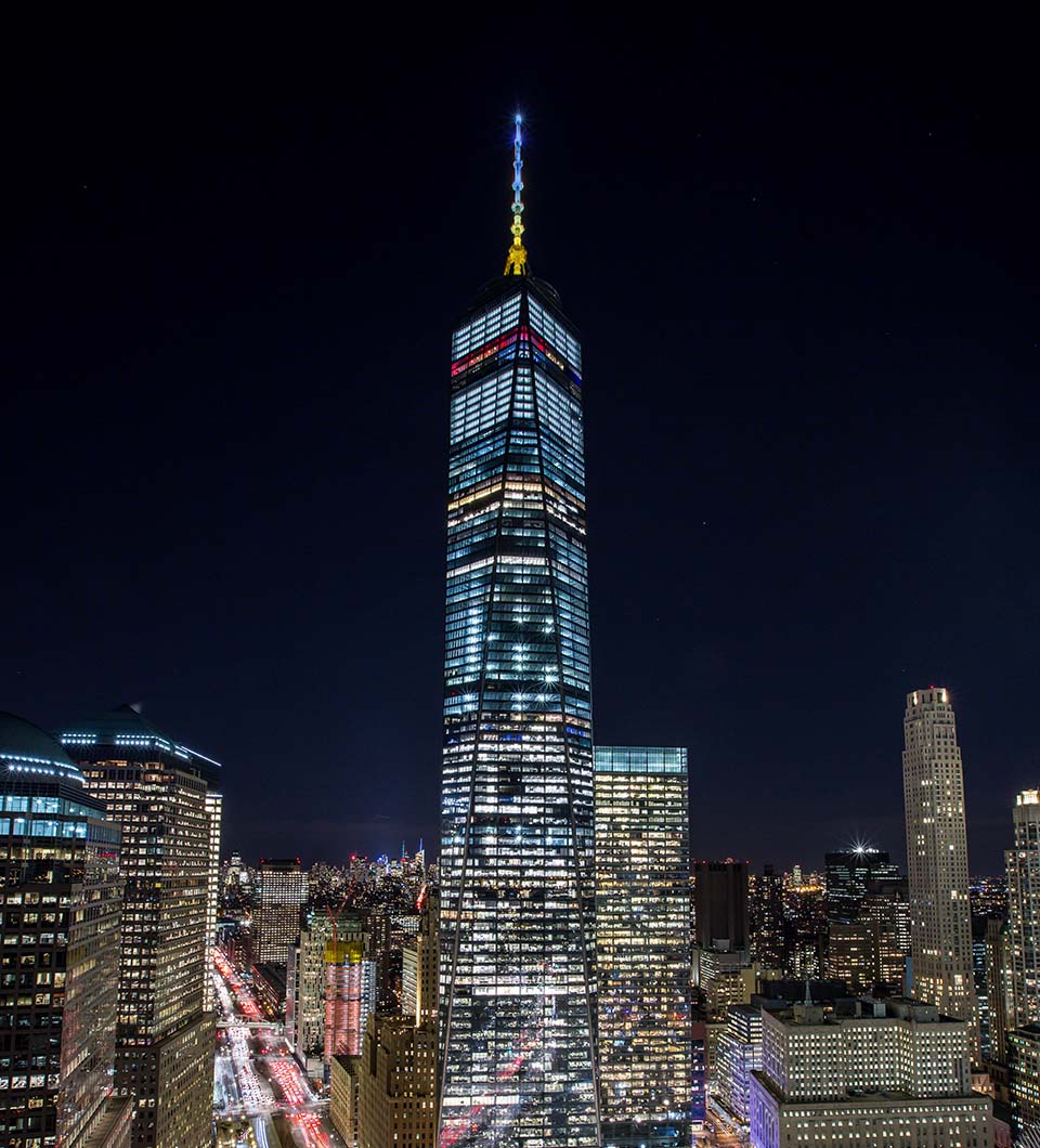 OneWTC's tweet photo. Tonight the spires of #OneWTC, #OneBryantPark and #OneFiveOne will be lit yellow and blue in support of #LightsOnAfterschool. 
.
.
.
@spireworks @afterschool4all #AfterschoolAlliance https://t.co/JxChEjop5v