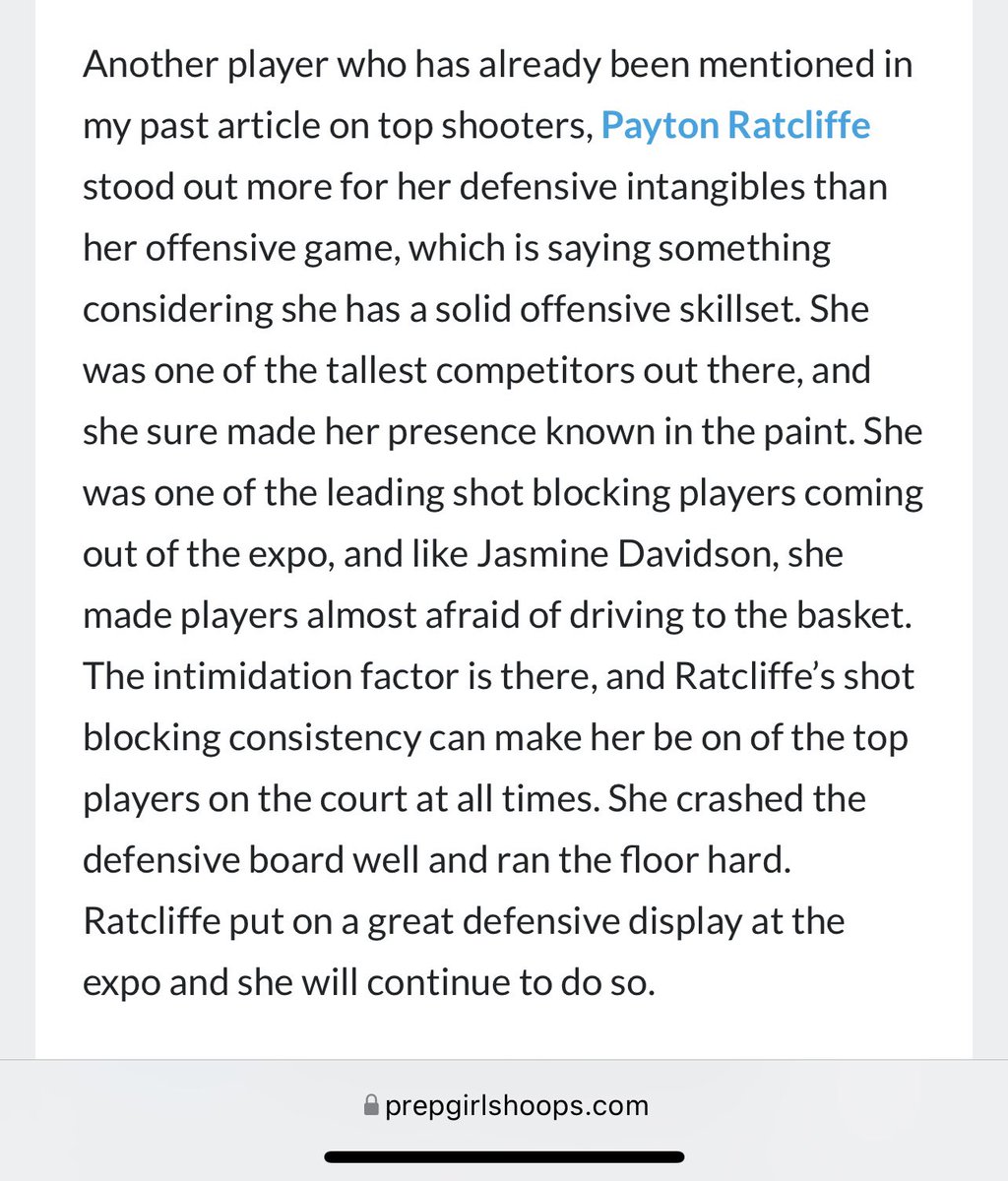 PaytonRatcliffe's tweet photo. Thank you for another amazing write up and overall experience @PrepGirlsHoops  and @PrepCody. https://t.co/fYvAXnZi6f