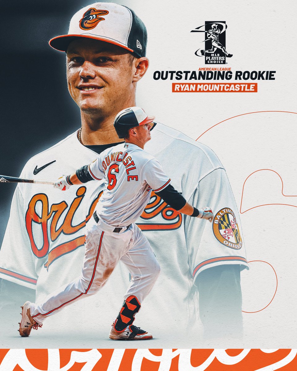 Orioles's tweet photo. The players have spoken and they said ROYan.

Ryan Mountcastle has won the 2021 Players Choice Award for AL Outstanding Rookie! https://t.co/H9JlFcFWQX
