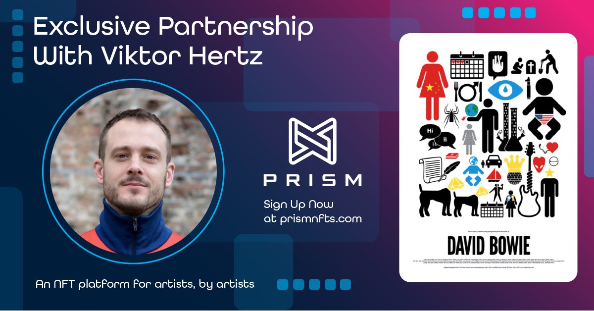 PRISM_NFT's tweet image. ARTIST ANNOUNCEMENT - @viktorhertz 

Releasing an exclusive collection on PRISM - Viktor Hertz is one of the greatest graphic designers of the modern age. 

With sleek and satirical works, Hertz addresses topical subjects and wields great humour in his designs. 

#nftartist #NFT