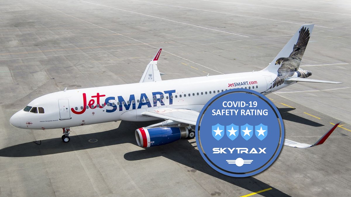 This week <a href="/VuelaJetSMART/">JetSMART</a> was certified with the 4-Star COVID-19 Safety Rating, the only low-cost airline in the Americas to achieve this recognition - read more here 👉 bit.ly/3nzKr2N

#reducerisk #safetravels