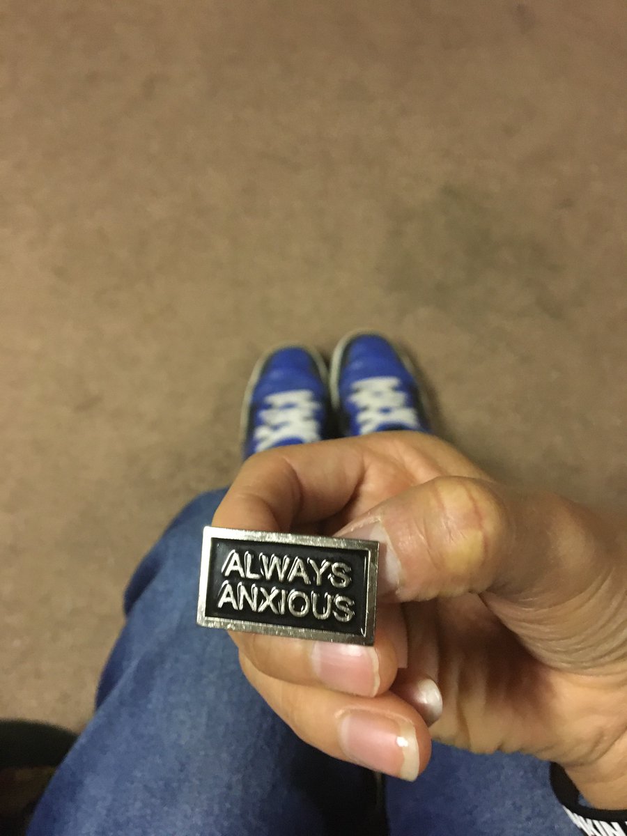 WwwShawna's tweet photo. I LOVE My New Mini ( #AlwaysAnxious Pin )  ⤵️ I AM Always Anxious 😟 . It’s  So CUTE , So  ON my Mini BackPack it  WILL  GO https://t.co/iZd1dhHjsa