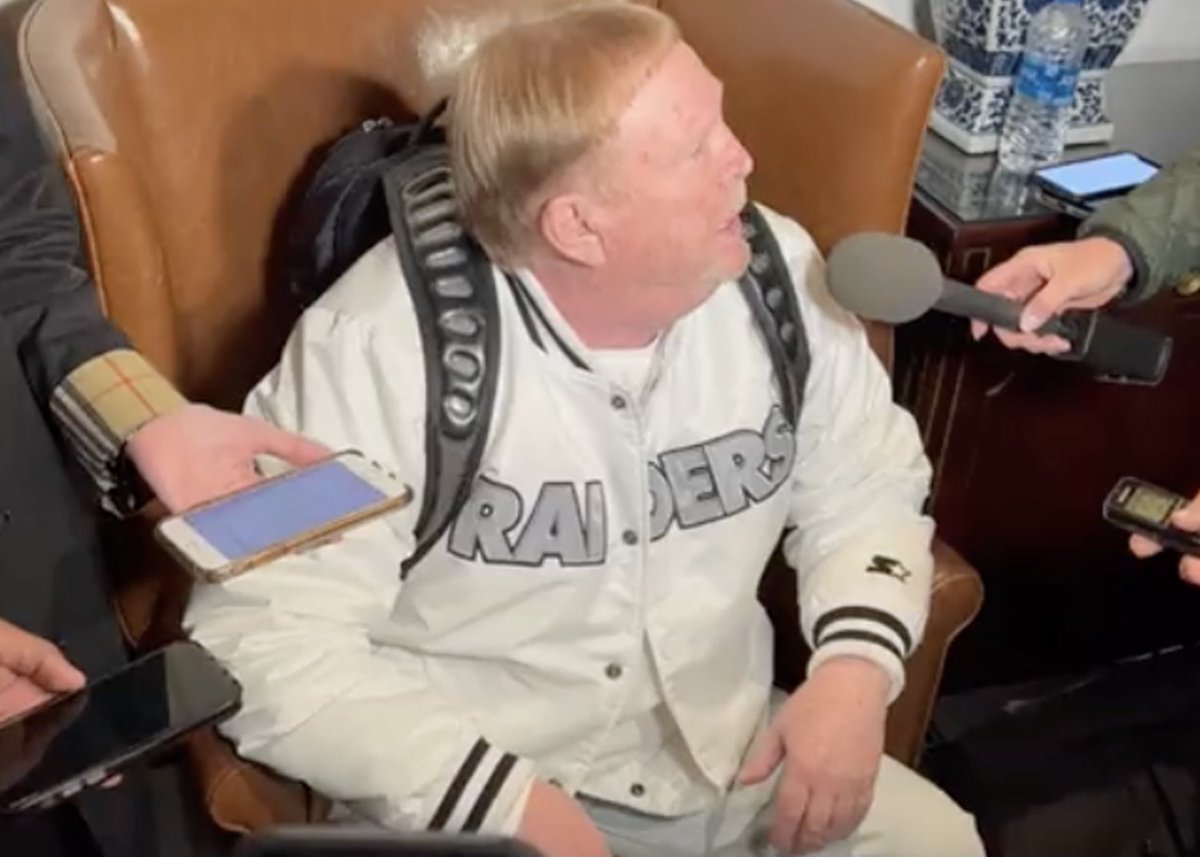 Mark Davis looks like a kid who was promised McDonald’s if he went the whole day without shitting his pants