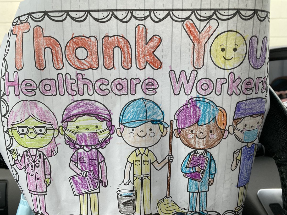 It's been a tough 18 months as a HCW. Seeing so much suffering, division &amp; anger towards HCWs has been so disheartening. Came out of work today to find this on my windshield (and my colleagues). Thank u to the precious child that left this 🥰🥺 #lovemycommunity #cryinginmycar