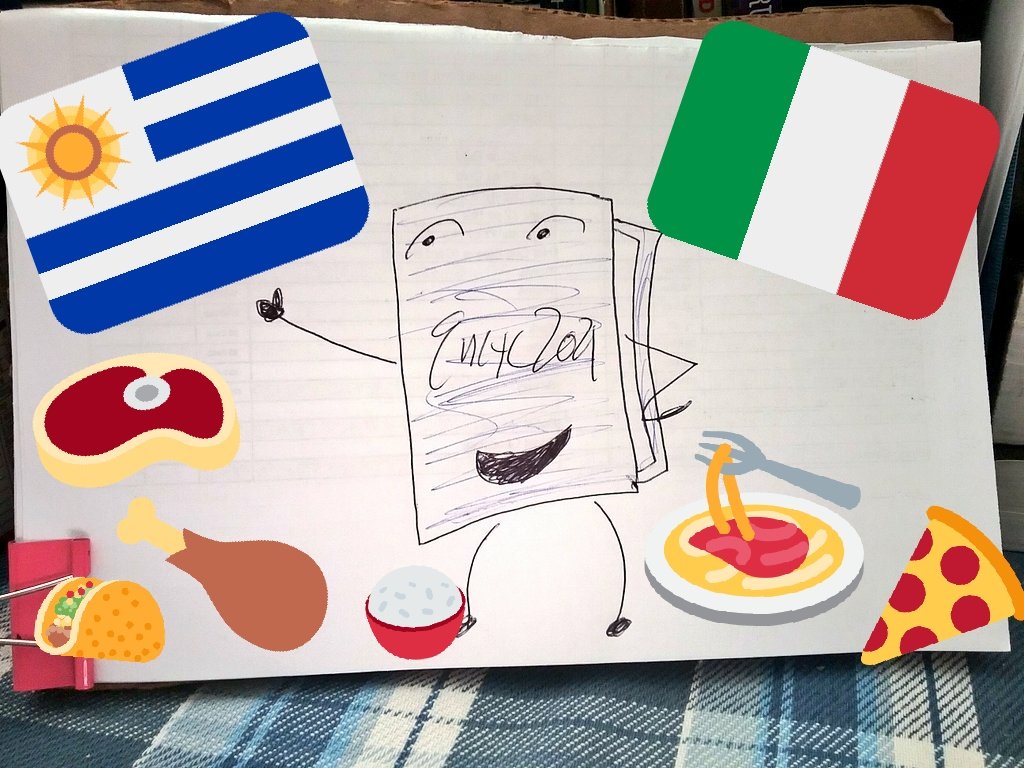 kendalbhunter's tweet photo. #EncycloFact: Uruguayan Spanish is spoken with an Italian accent. 🇺🇾 Either way, the food is gostoso 🇮🇹

Day 301
UV 221-261
40 pgs today; 12,079 total 
1h15m53s49

#encyclopedia #encyc2021 #bucketlist #encycloids #Uruguay #italy #spanish #castellano #food #foodie #cuisine https://t.co/LhejviIJ3B