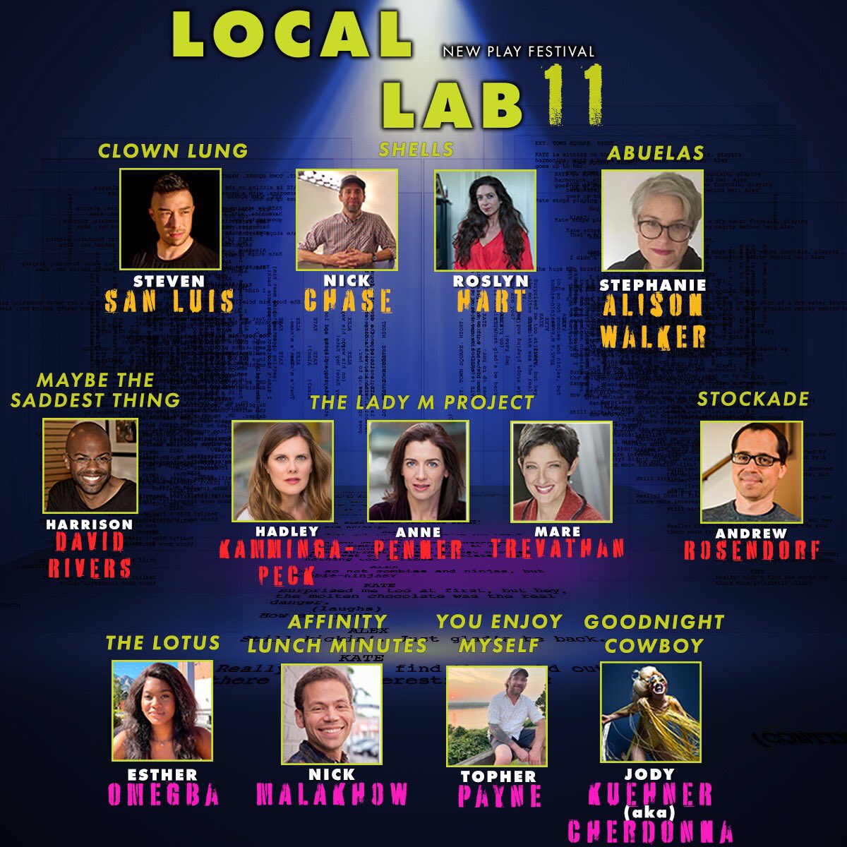 We are pleased to announce LOCAL LAB 11. From cabarets gone wrong to twists on Shakespearean tragedy, we cannot wait to share these exciting new plays with you.

Want to buy tickets to FALL LAB? Details on our website. Link in bio.